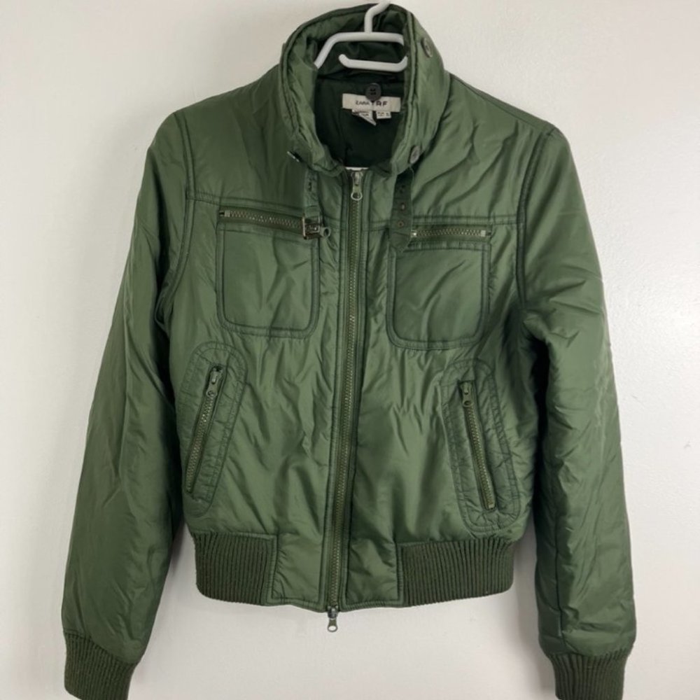 Zara TRF Green Nylon Bomber Jacket